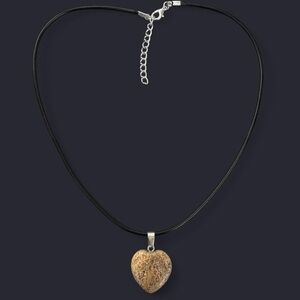 Picture Jasper Heart Pendant Necklace